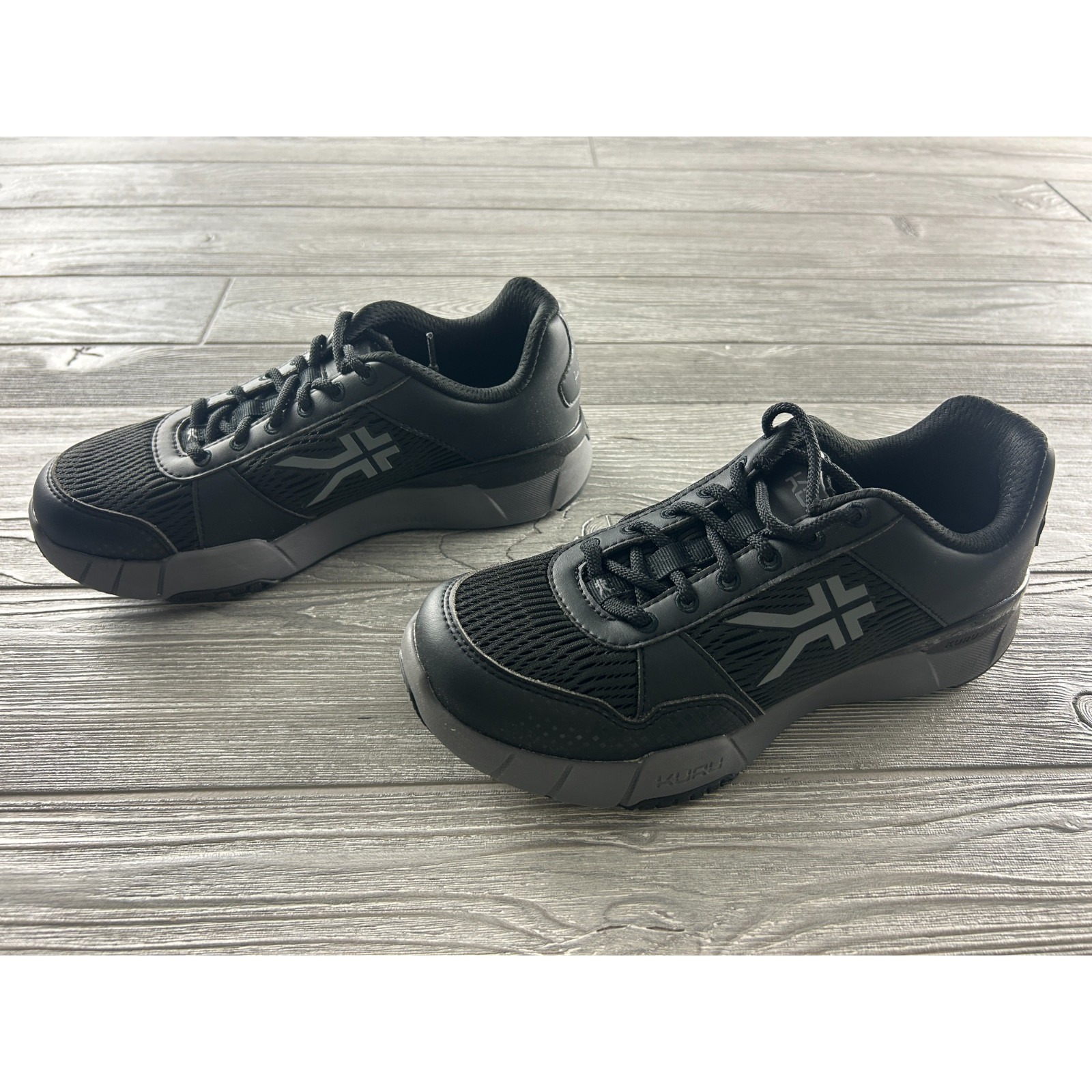 Kuru Quantum 2.0 Mens Size 8 Wide Jet Black Slate Gray Shoes New In Box